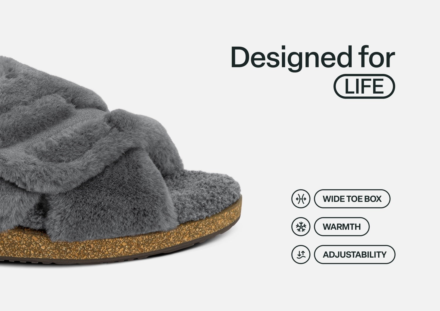 Orthofeet Celine Women's Slippers - Gray - Feature Detail - 5