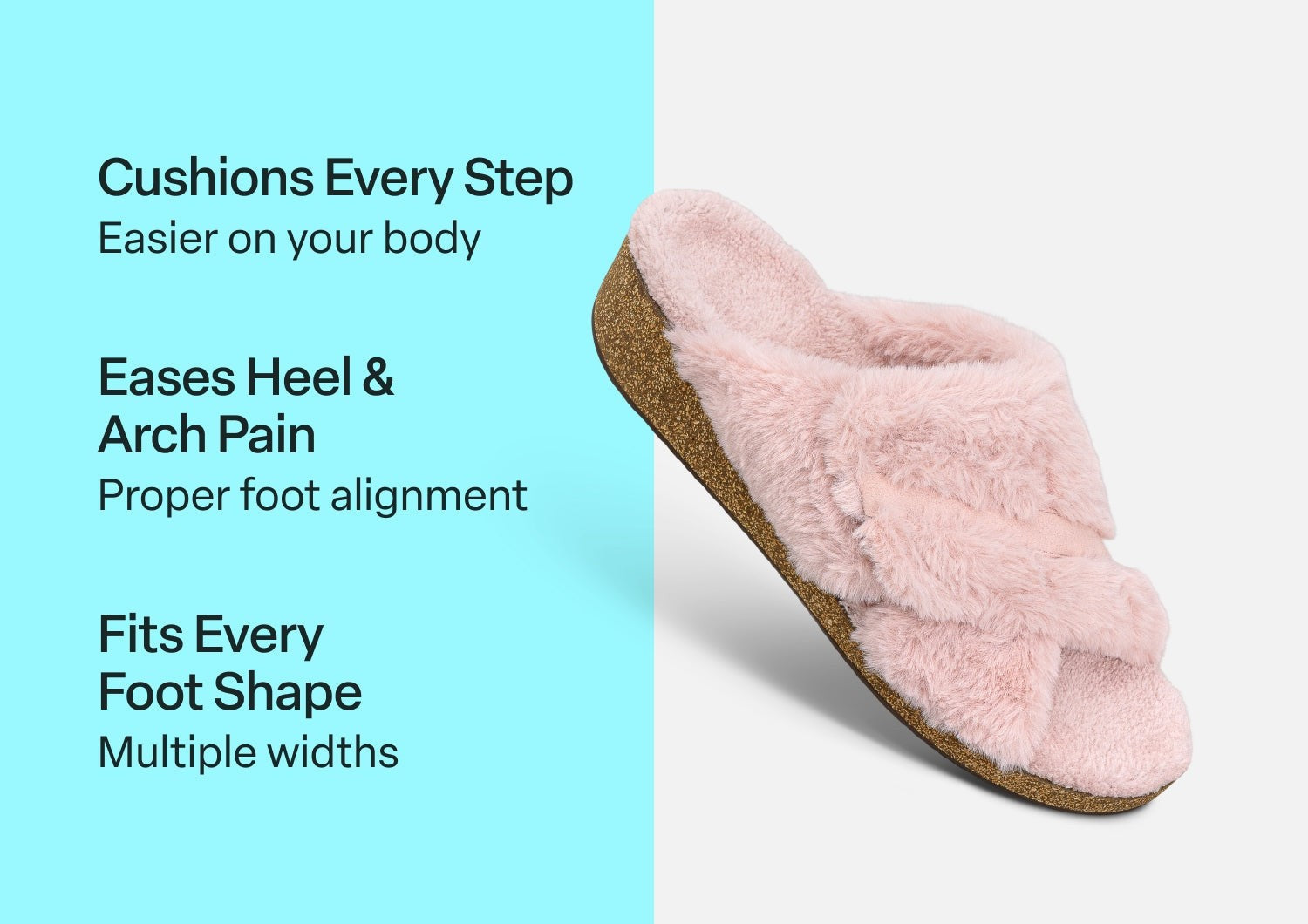 Orthofeet Celine Women's Slippers - Pink Petal - Comfort Benefits - 3