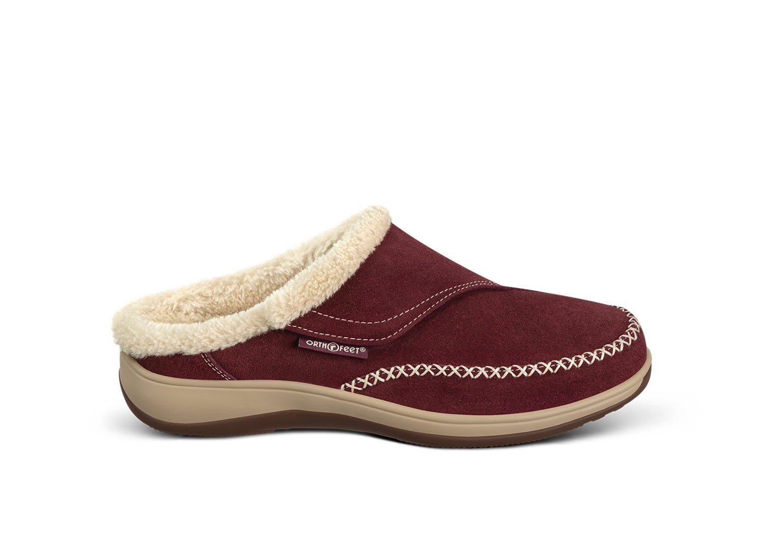 Orthofeet Charlotte Orthotic Comfort Women's Slippers - Bordeaux - Product View - 1