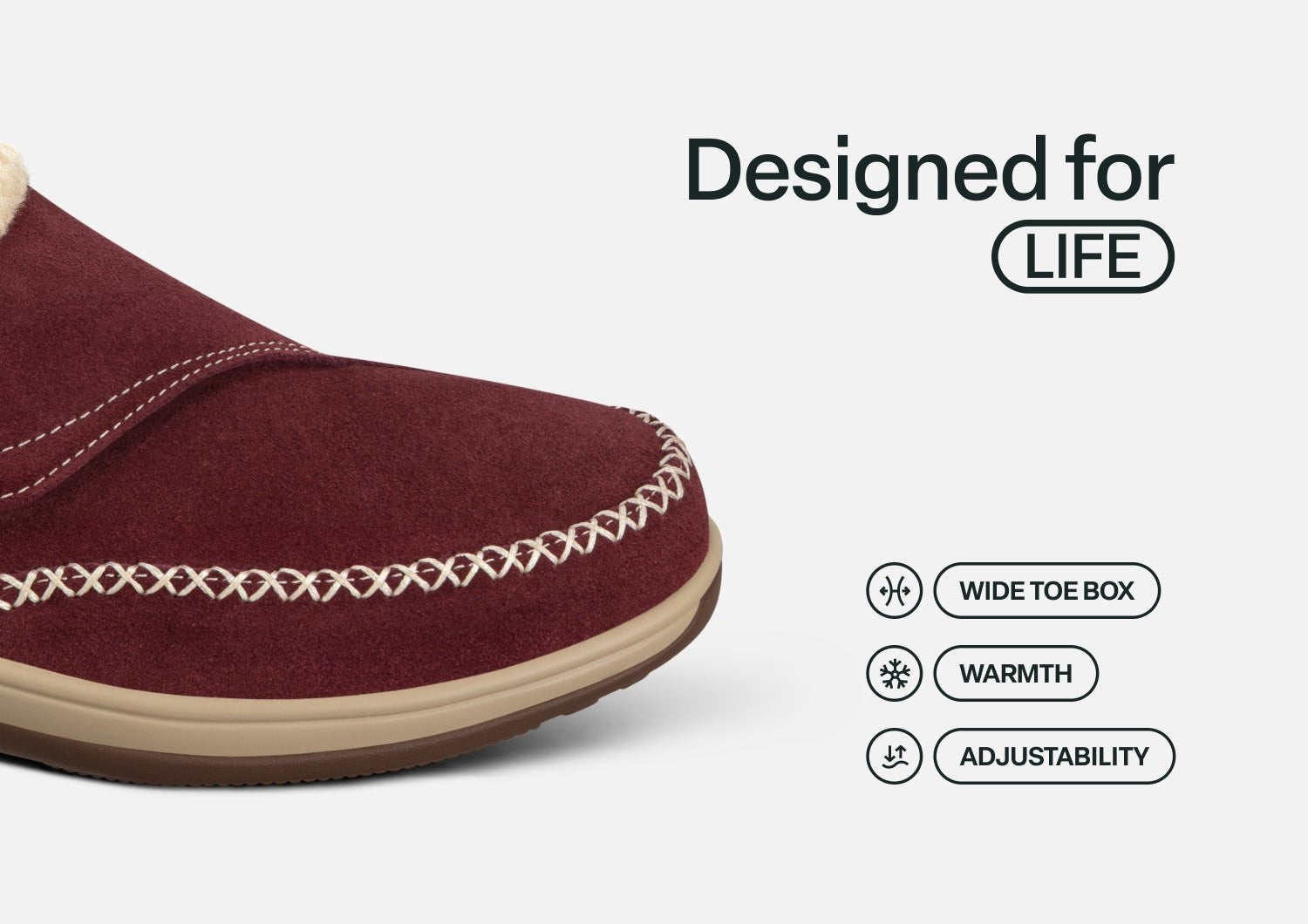 Orthofeet Charlotte Orthotic Comfort Women's Slippers - Bordeaux - Feature Detail - 5