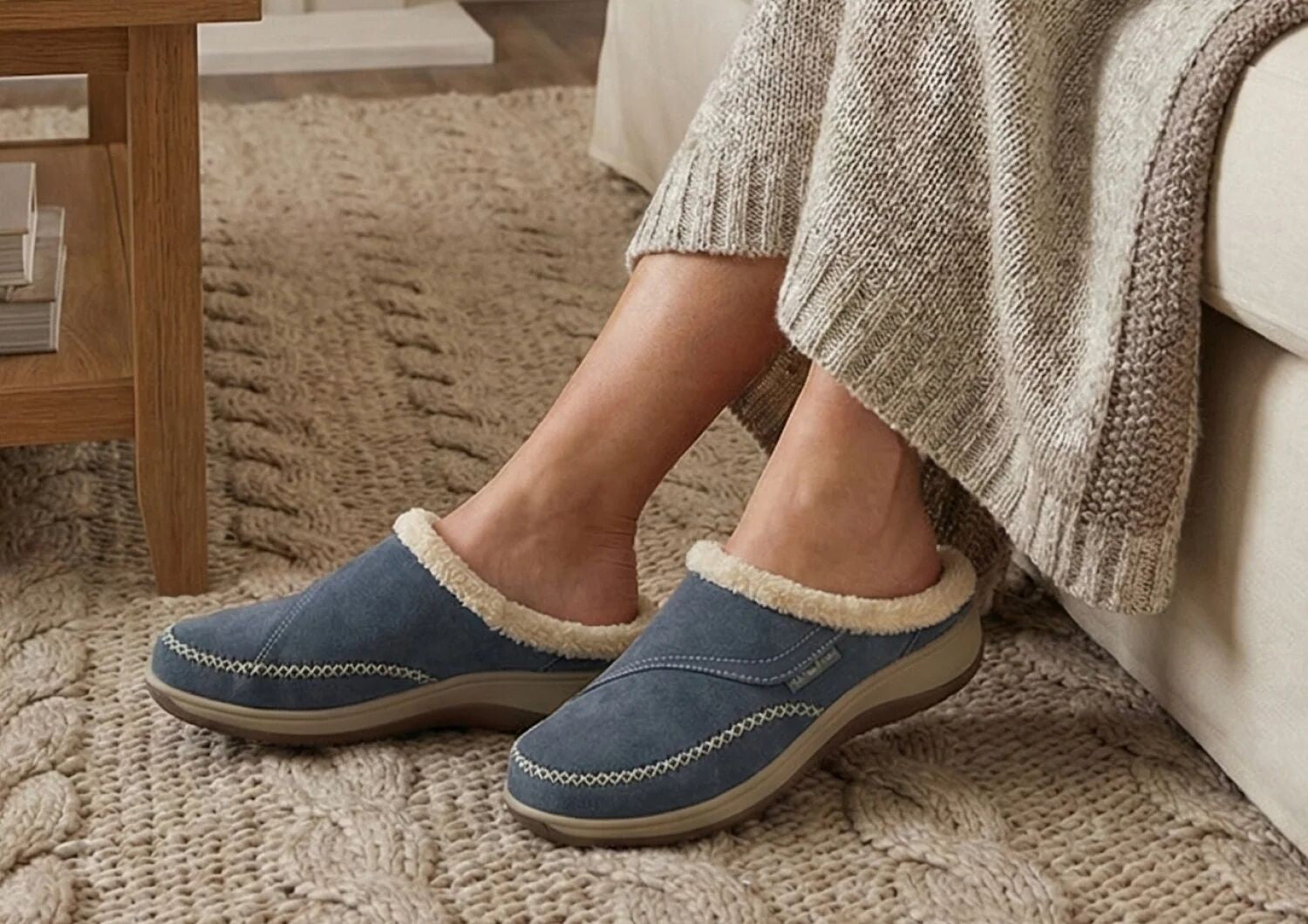 Orthofeet Charlotte Orthotic Comfort Women's Slippers - Gray - Lifestyle View - 8