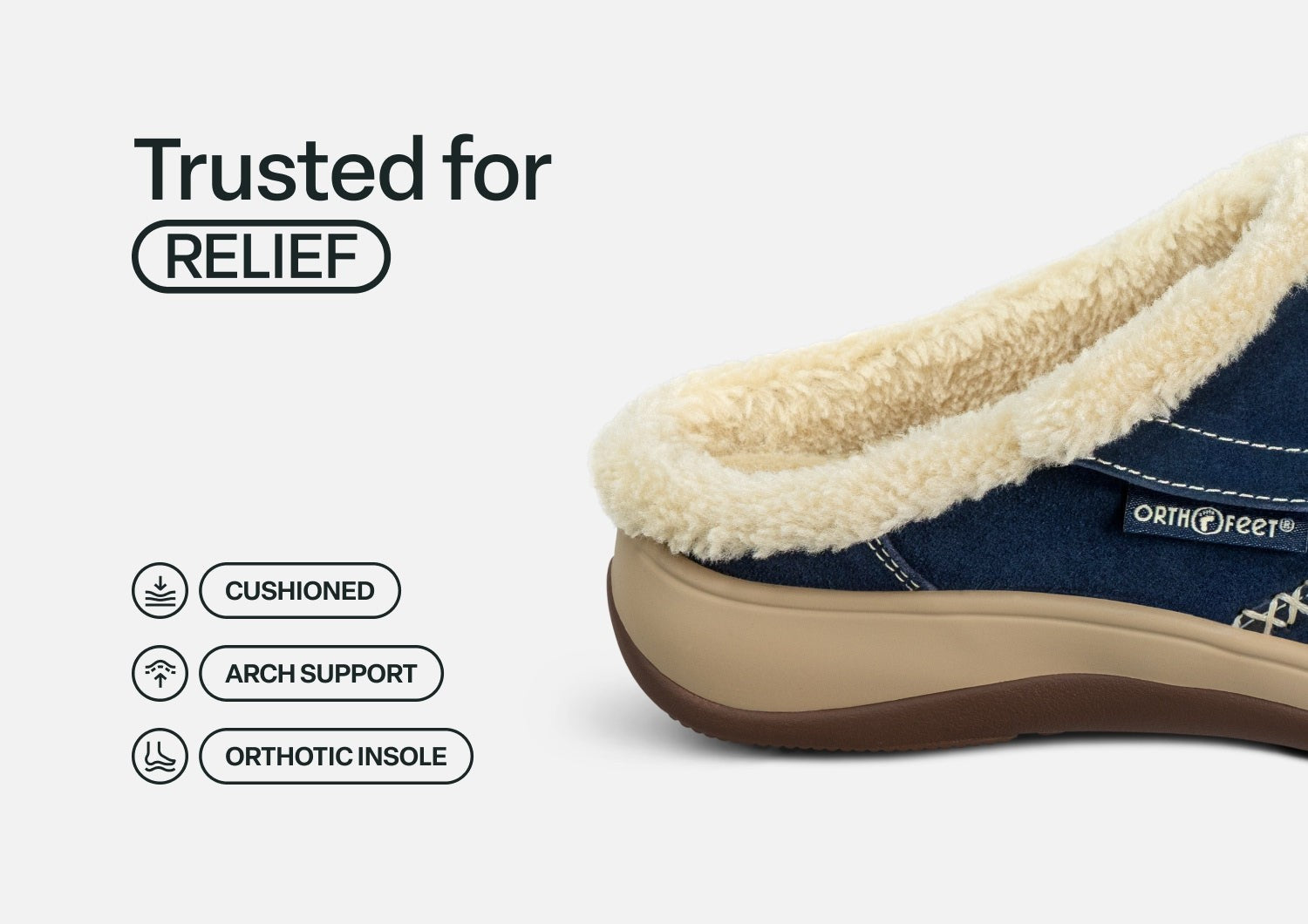 Orthofeet Charlotte Orthotic Comfort Women's Slippers - Sapphire - Feature Detail - 4