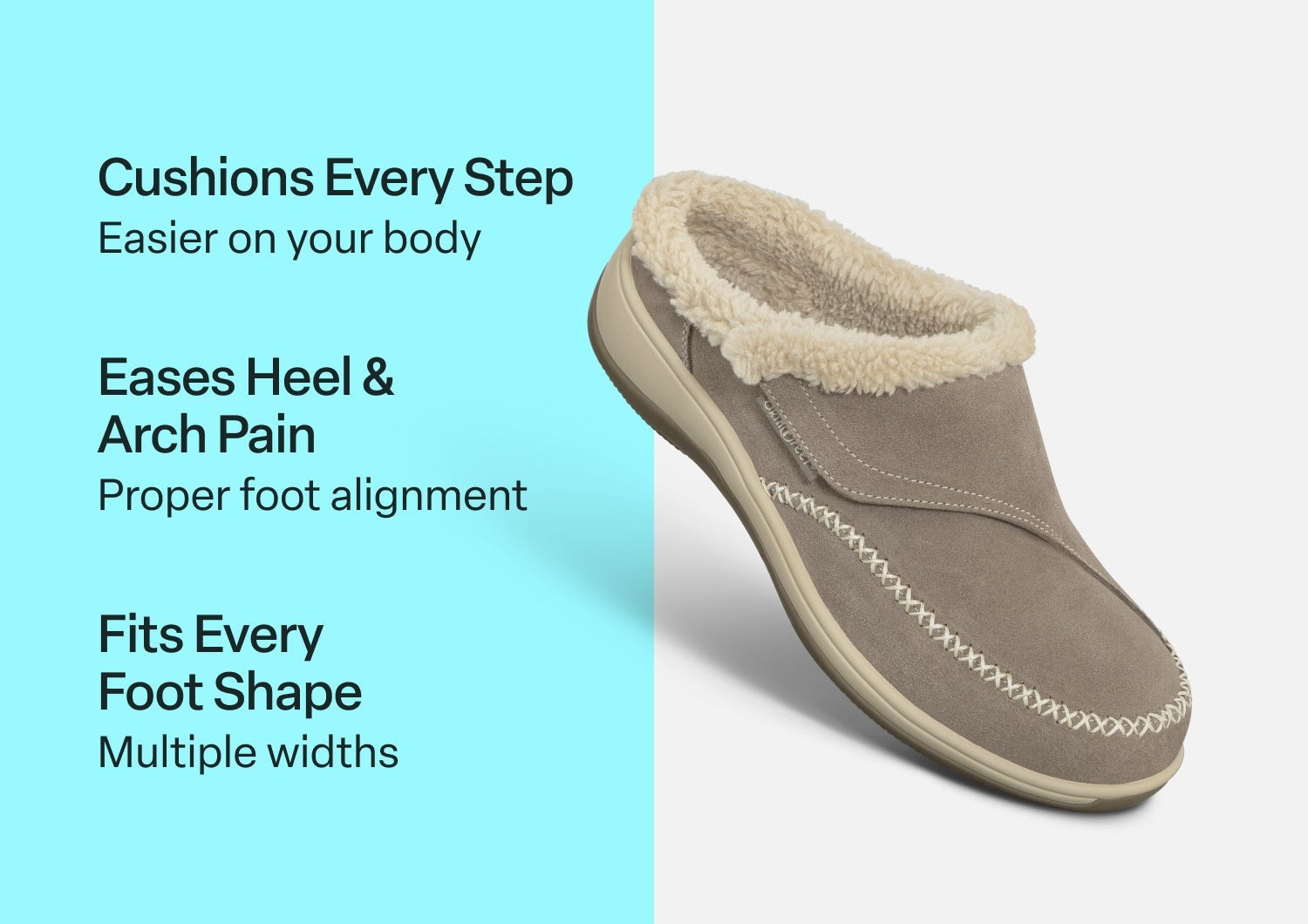Orthofeet Charlotte Orthotic Comfort Women's Slippers - Taupe - Comfort Benefits - 3