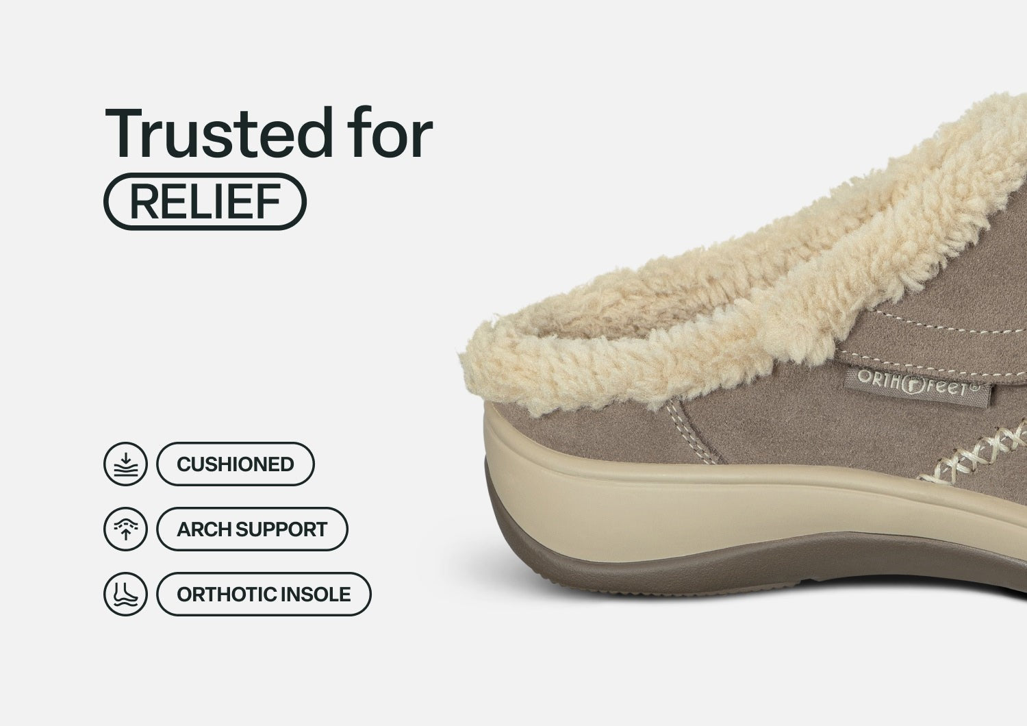 Orthofeet Charlotte Orthotic Comfort Women's Slippers - Taupe - Feature Detail - 4