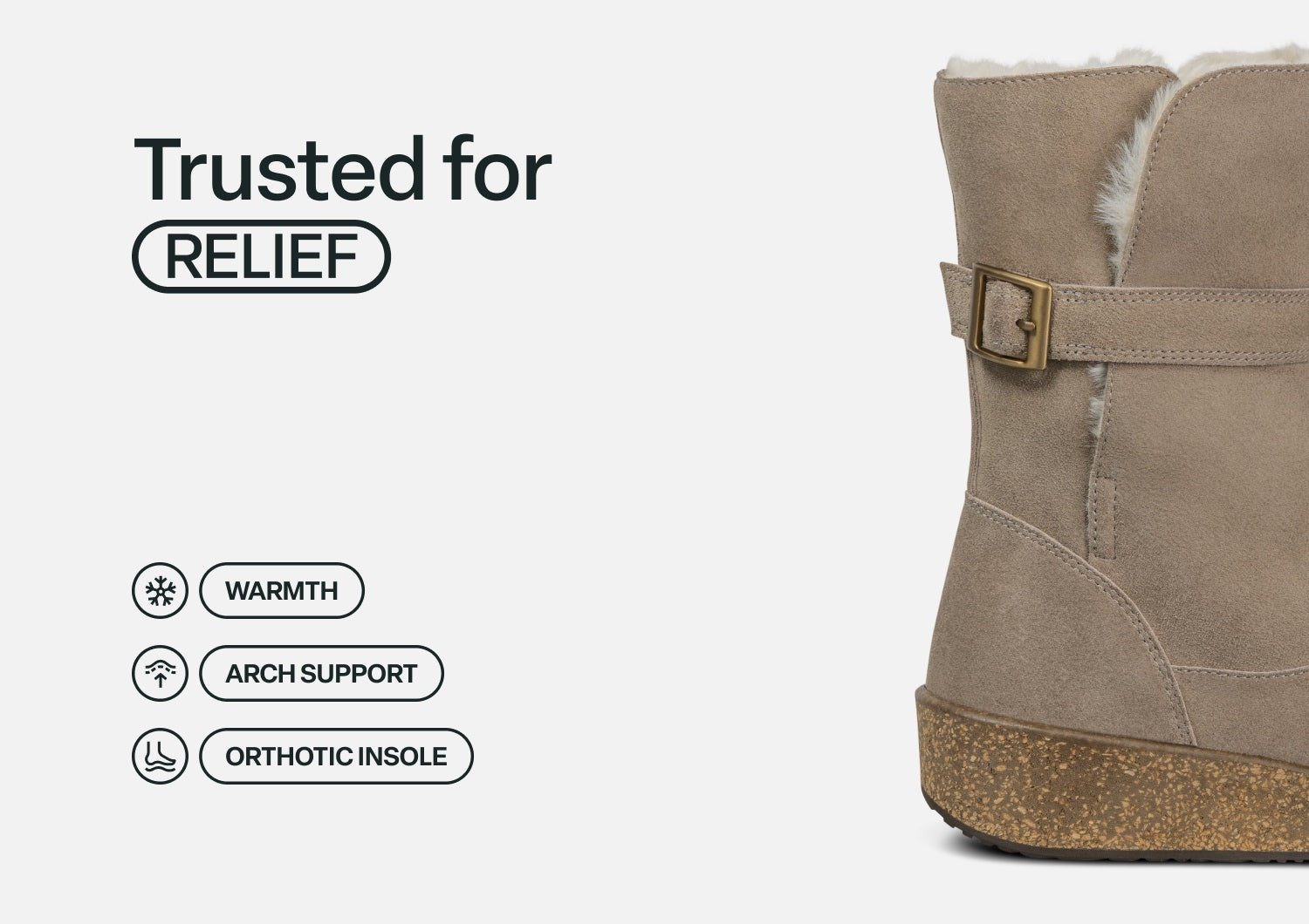 Orthofeet Claire Cushioned Support Women's Boots - Taupe - Feature Detail - 4
