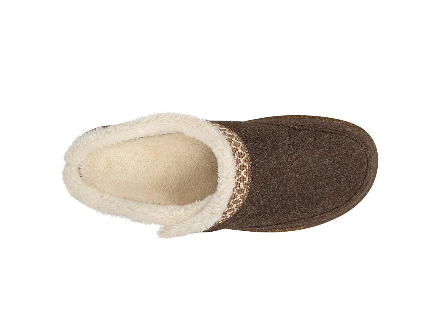 Orthofeet Clara Women's Slippers - Brown - Bird's Eye View - 6