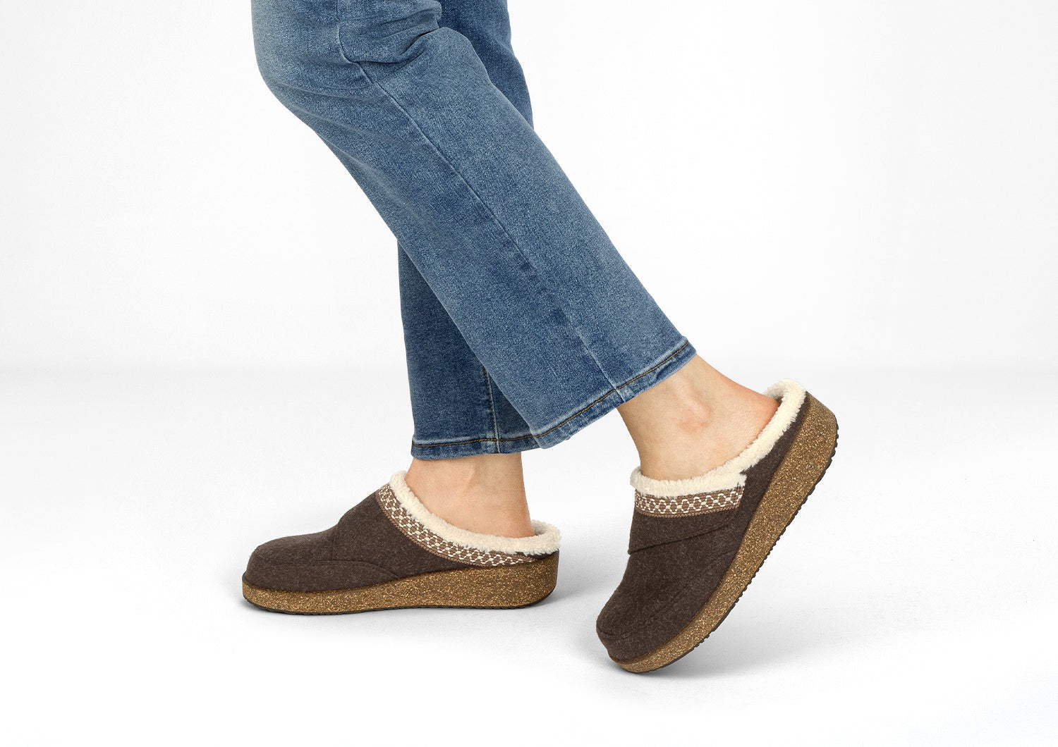 Orthofeet Clara Women's Slippers - Brown - Lifestyle View - 2