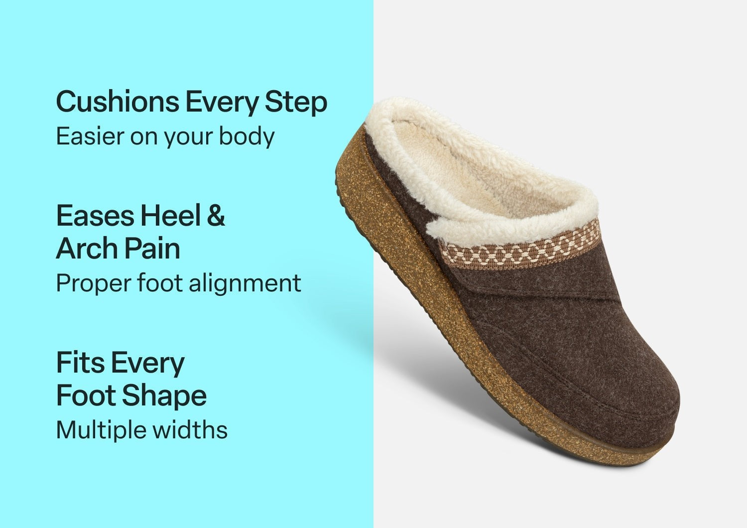 Orthofeet Clara Women's Slippers - Brown - Comfort Benefits - 3