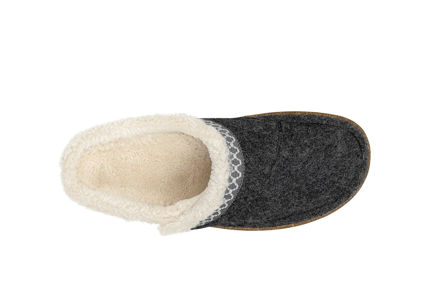 Orthofeet Clara Women's Slippers - Charcoal - Bird's Eye View - 6