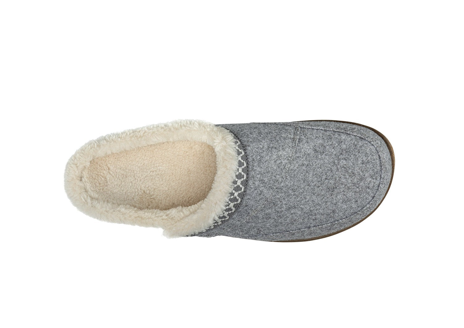 Orthofeet Clara Women's Slippers - Gray - Bird's Eye View - 6
