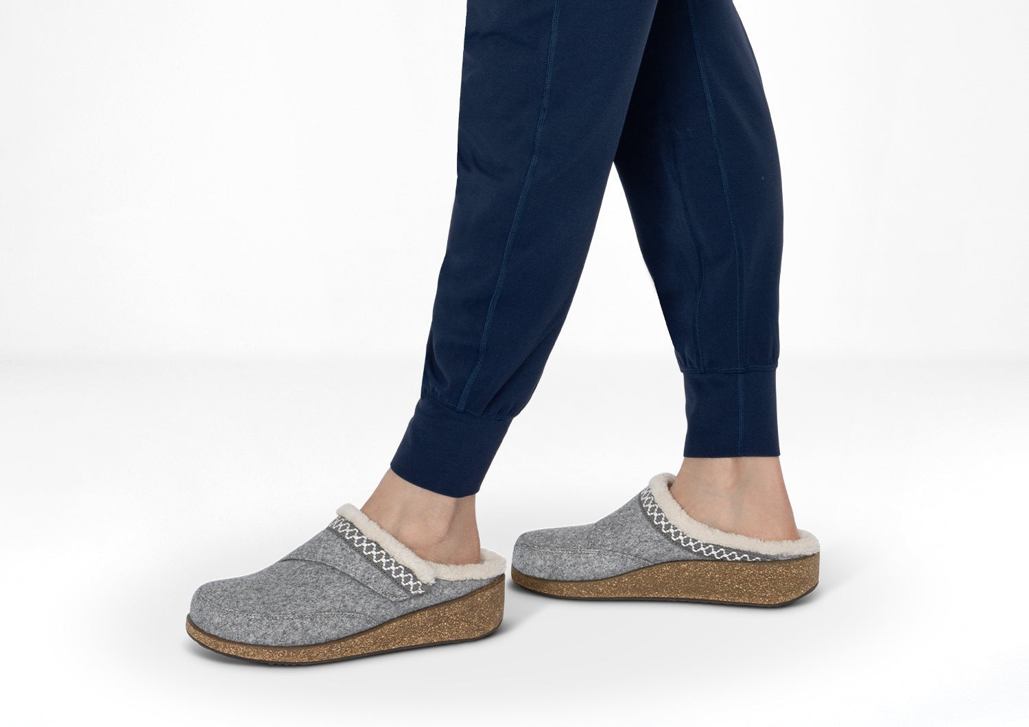 Orthofeet Clara Women's Slippers - Gray - Lifestyle View - 2