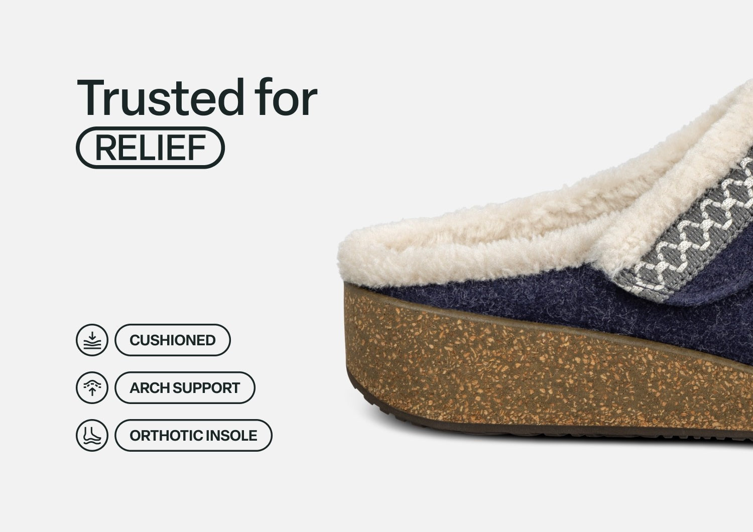 Orthofeet Clara Women's Slippers - Navy - Feature Detail - 4