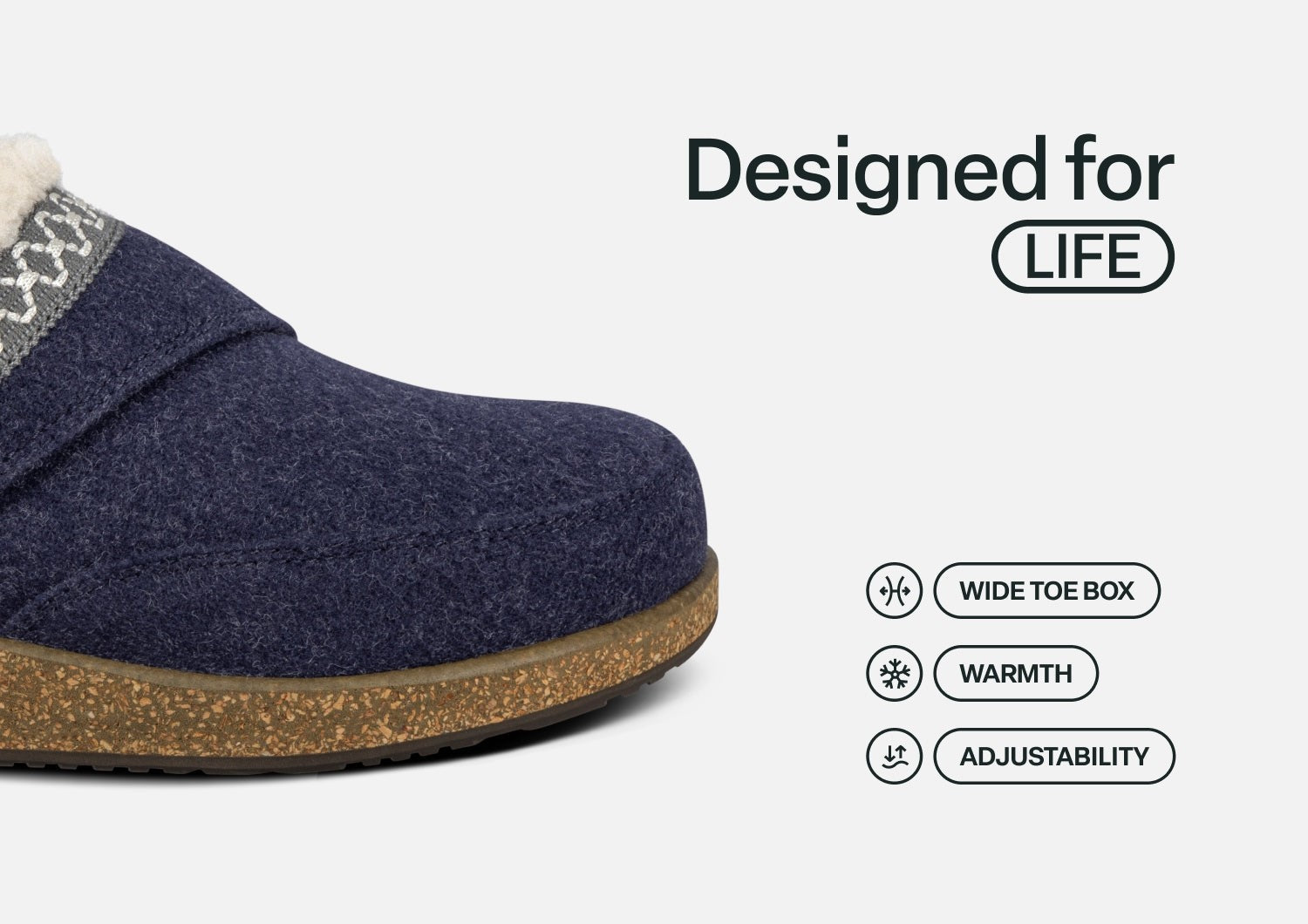 Orthofeet Clara Women's Slippers - Navy - Feature Detail - 5
