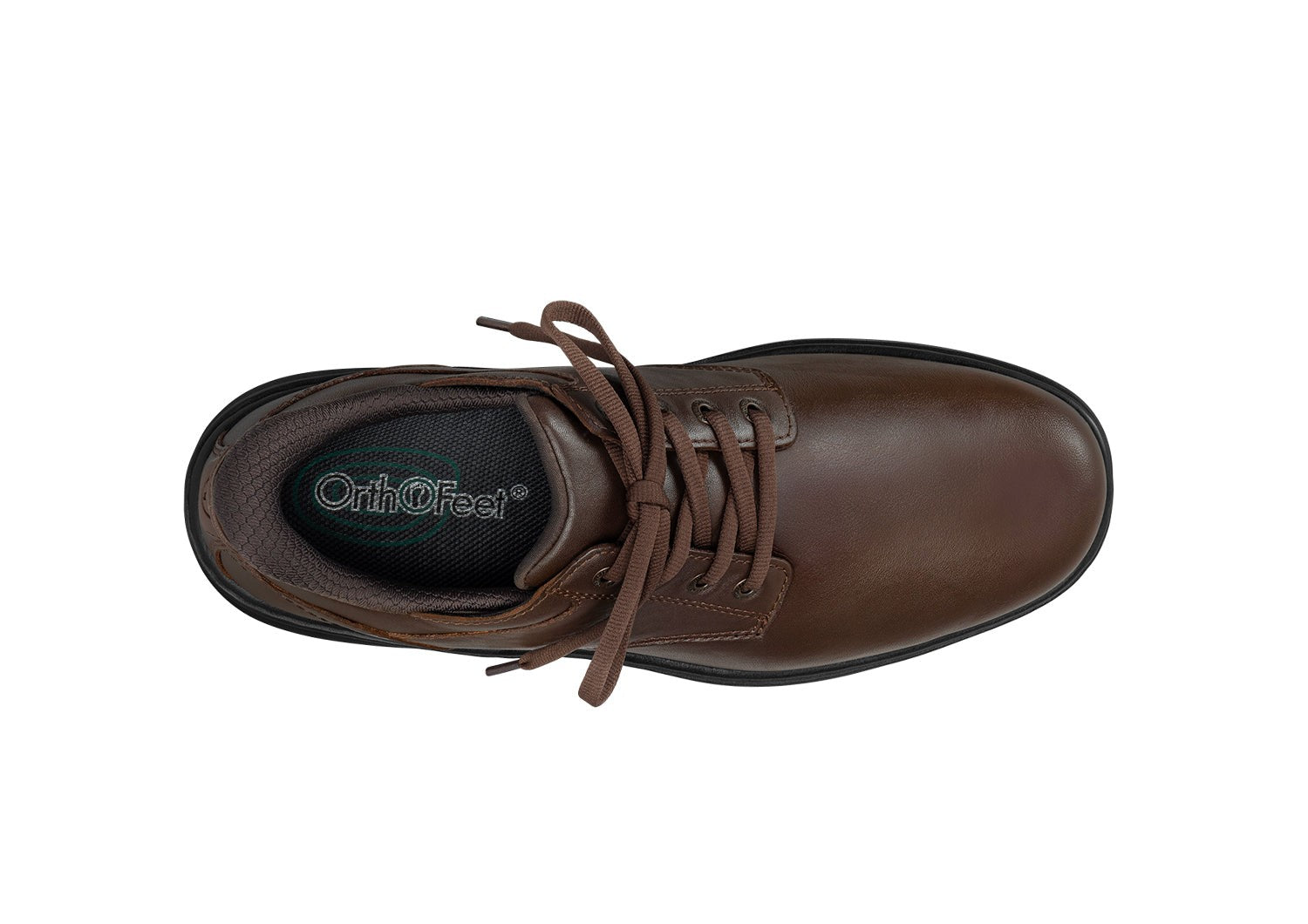 Orthofeet Claude Hands-Free Supportive Men's Casual - Brown - Bird's Eye View - 5