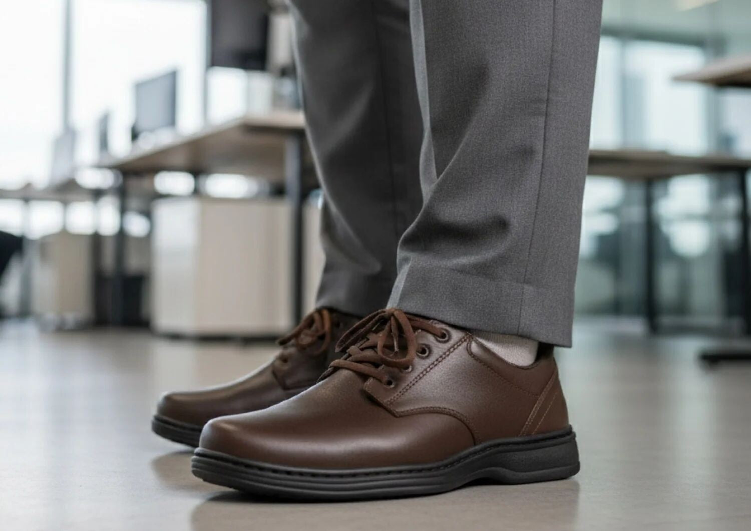 Orthofeet Claude Hands-Free Supportive Men's Casual - Brown - Lifestyle View - 7