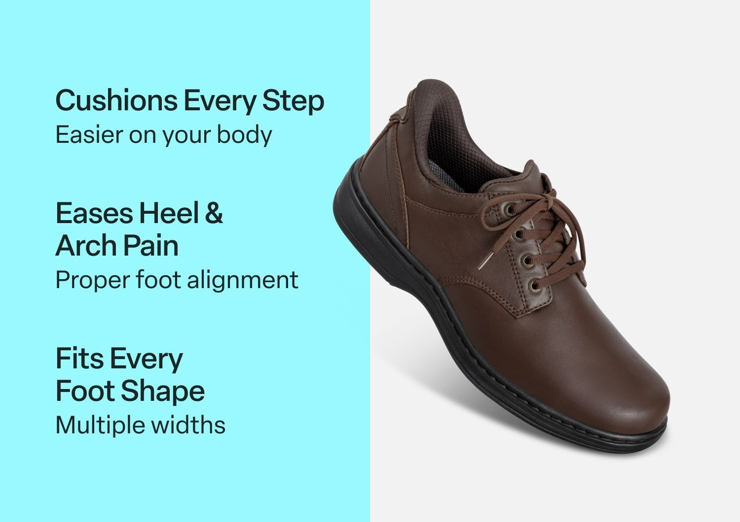 Orthofeet Claude Hands-Free Supportive Men's Casual - Brown - Comfort Benefits - 2