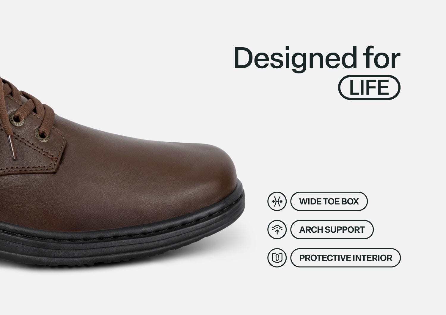 Orthofeet Claude Hands-Free Supportive Men's Casual - Brown - Feature Detail - 4