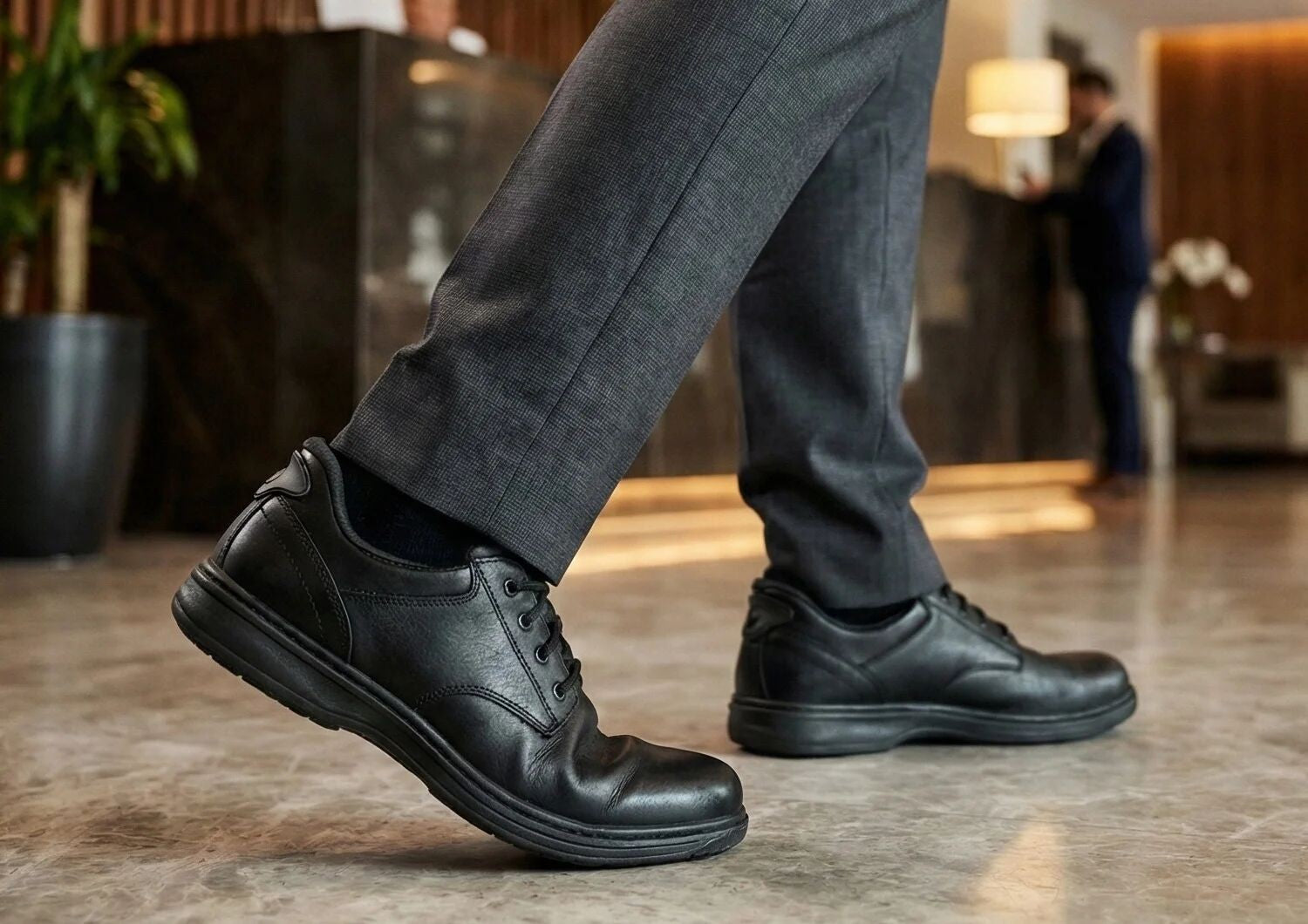 Orthofeet Claude Hands-Free Supportive Men's Casual - Charcoal - Lifestyle View - 7