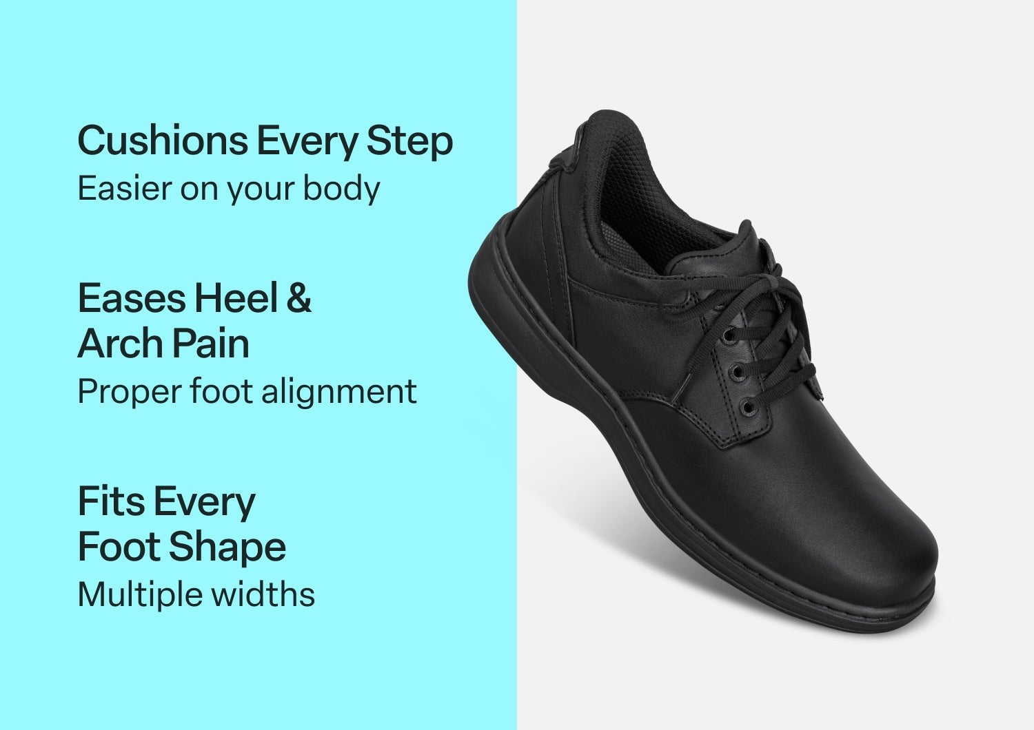 Orthofeet Claude Hands-Free Supportive Men's Casual - Charcoal - Comfort Benefits - 2