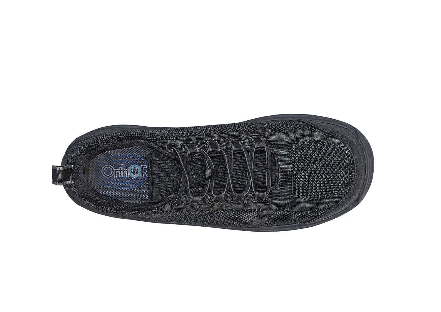 Orthofeet Cobalt Work Cushioned Support Men's Work Shoe - Black - Bird's Eye View - 6