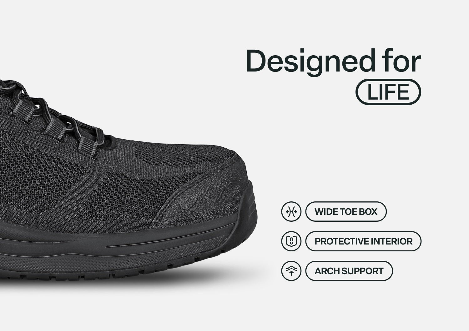 Orthofeet Cobalt Work Cushioned Support Men's Work Shoe - Black - Feature Detail - 5