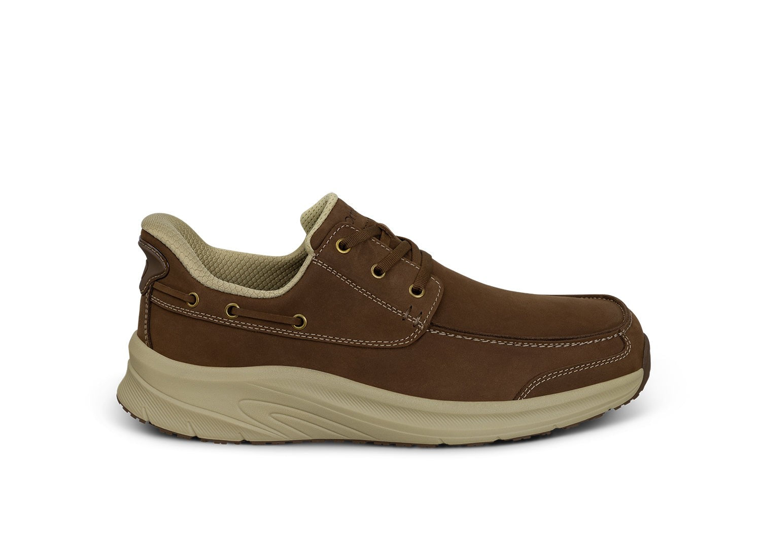 Orthofeet Commander Hands-Free Supportive Men's Boat Shoes - Brown - Product View - 1