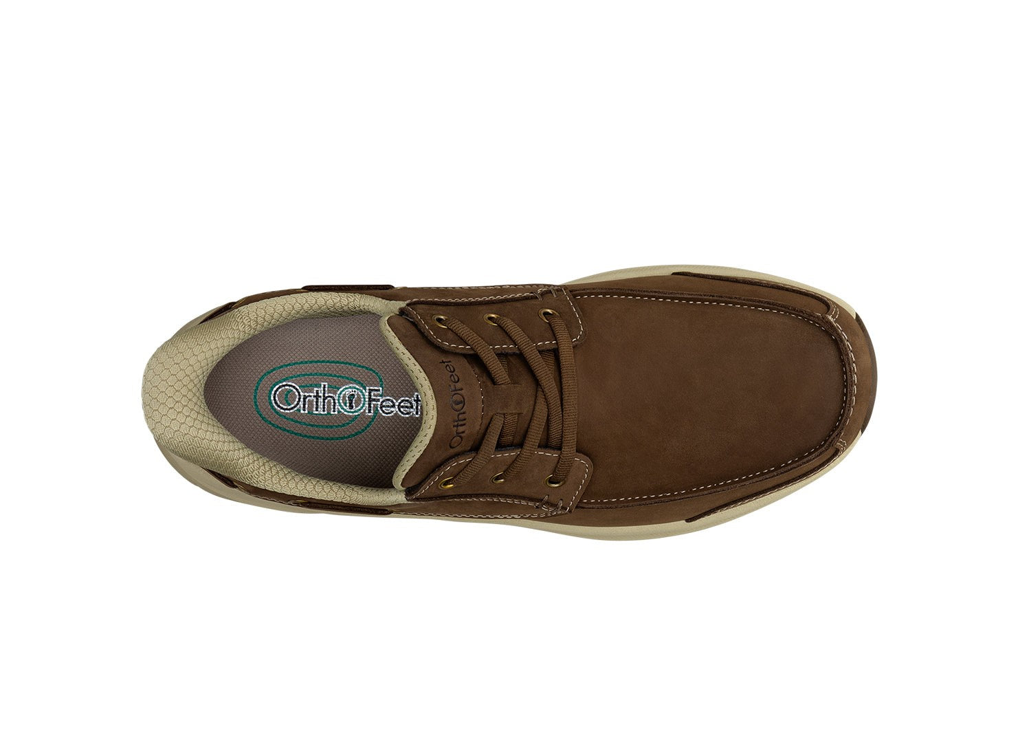 Orthofeet Commander Hands-Free Supportive Men's Boat Shoes - Brown - Product View - 6