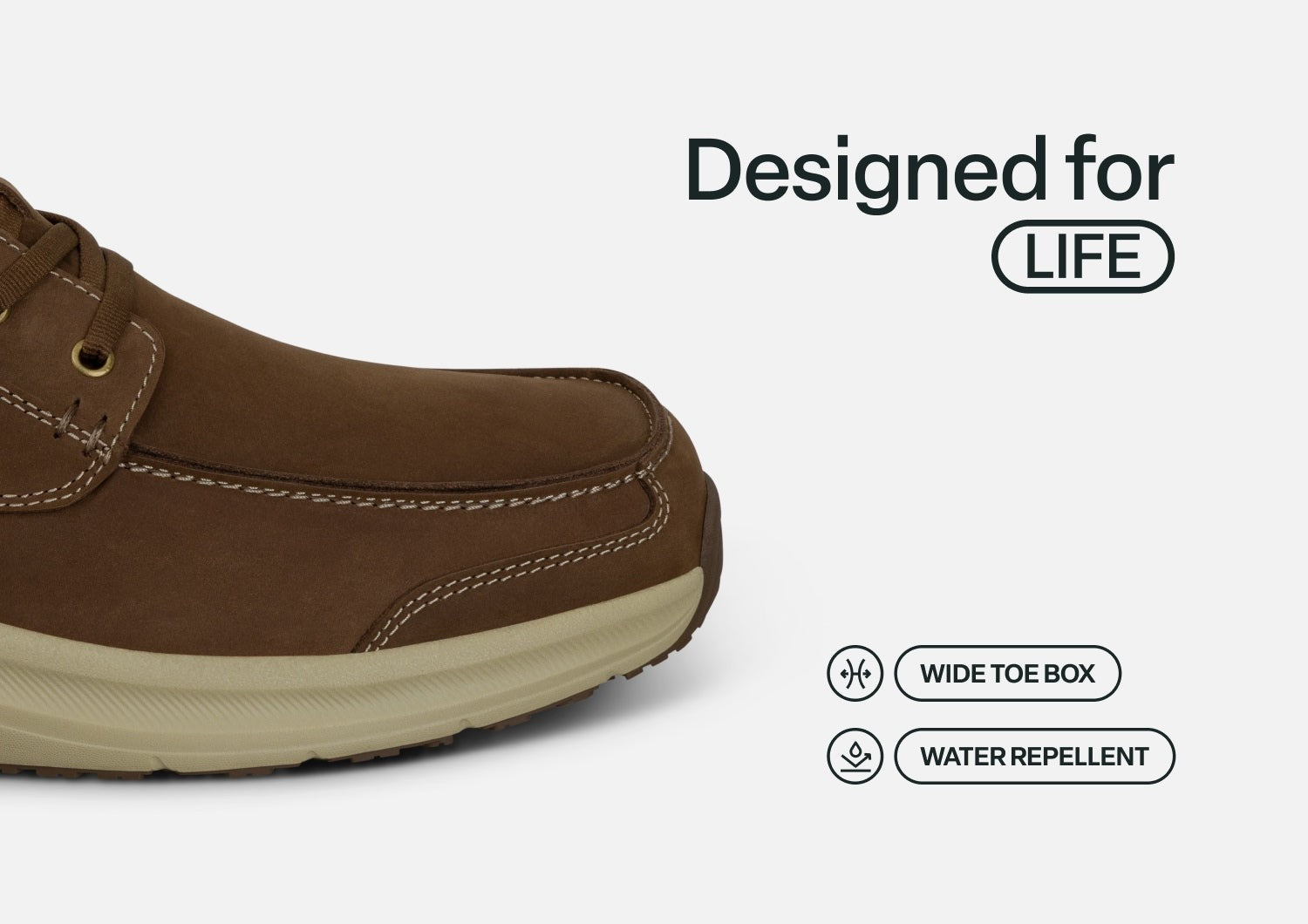 Orthofeet Commander Hands-Free Supportive Men's Boat Shoes - Brown - Feature Detail - 5