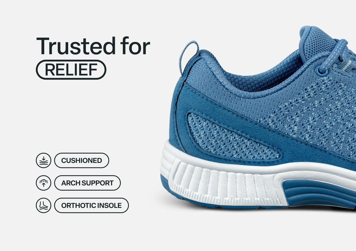 Orthofeet Coral Stretch Arch-Support Women's Sneakers - Blue - Feature Detail - 4