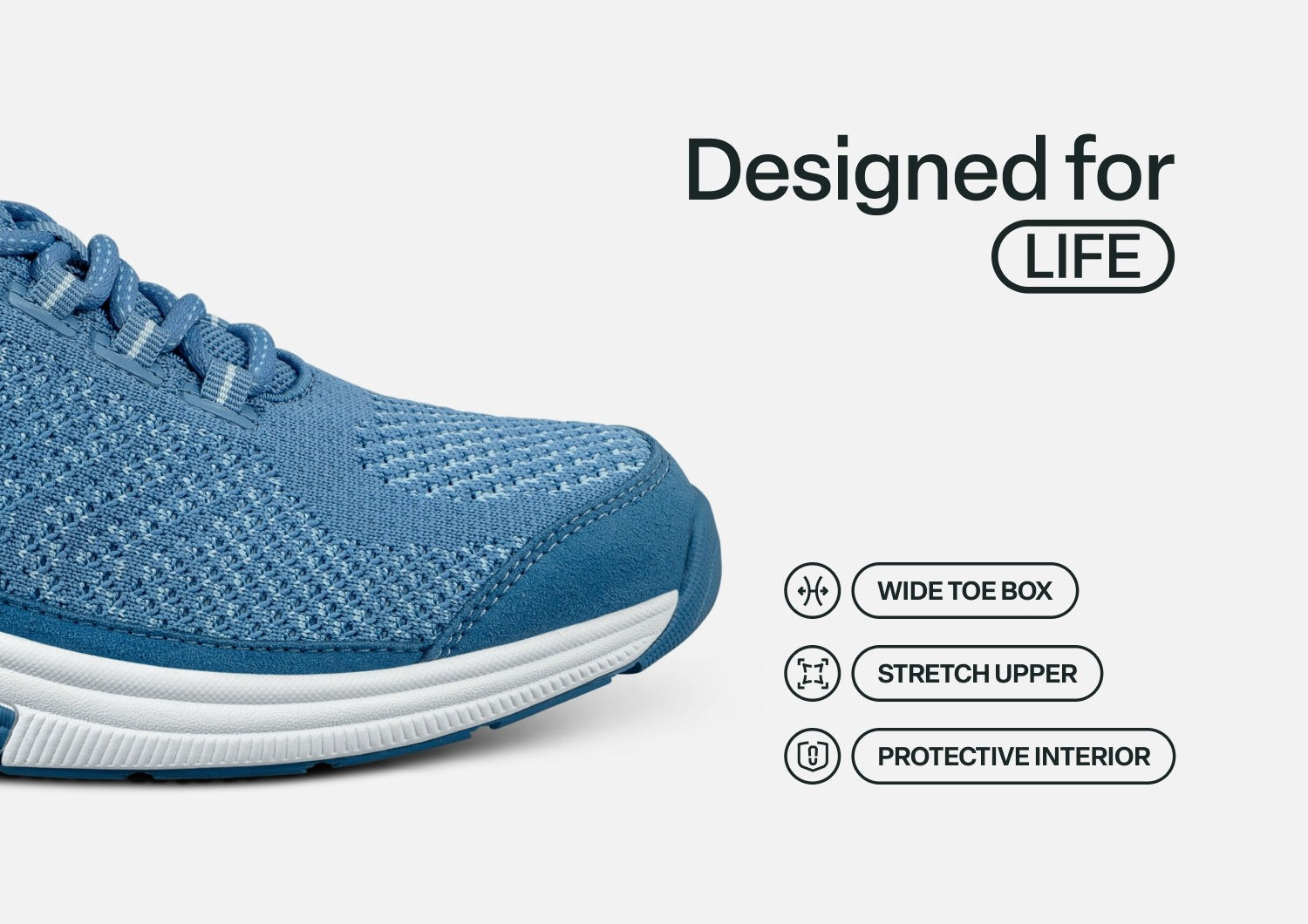 Orthofeet Coral Stretch Arch-Support Women's Sneakers - Blue - Feature Detail - 5