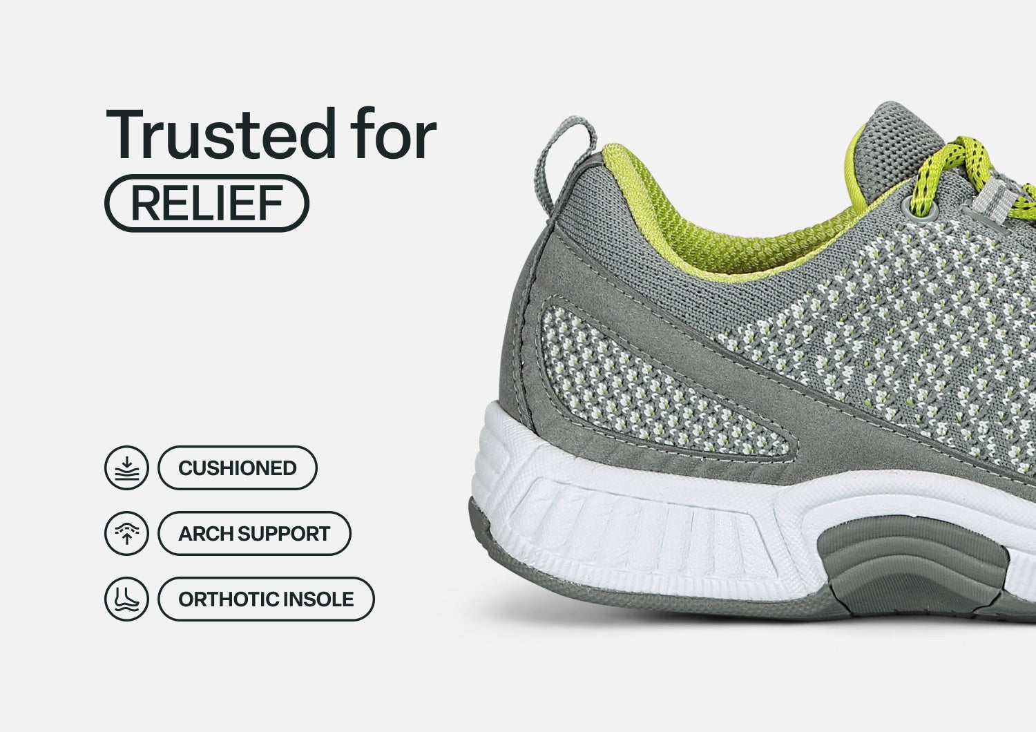 Orthofeet Coral Stretch Arch-Support Women's Sneakers - Gray - Feature Detail - 4