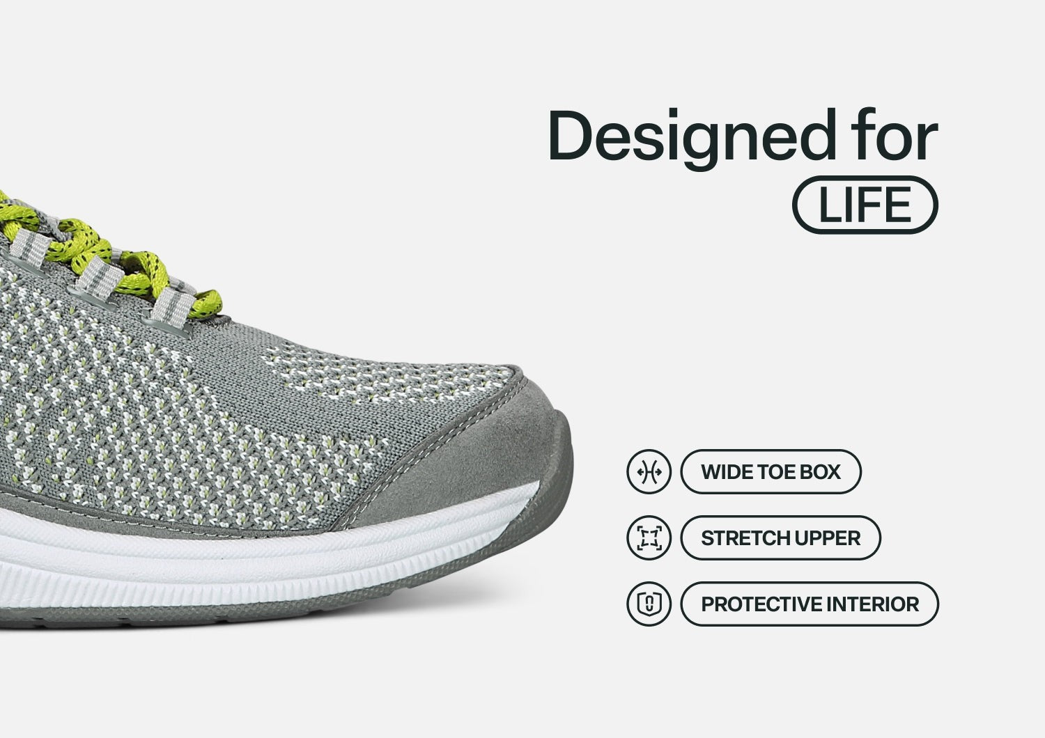 Orthofeet Coral Stretch Arch-Support Women's Sneakers - Gray - Feature Detail - 5