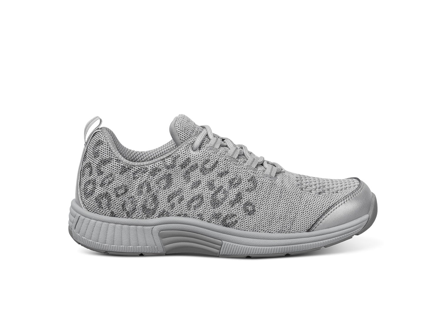 Orthofeet Coral Stretch Arch-Support Women's Sneakers - Gray Leopard - Product View - 1