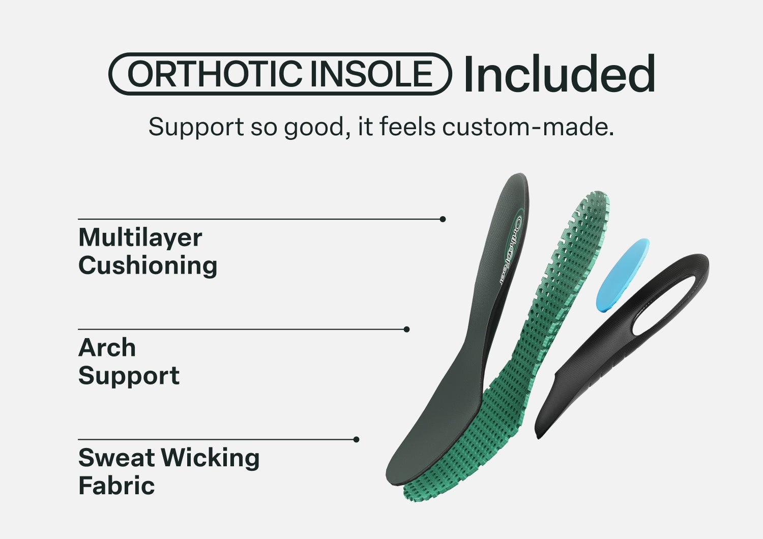 Orthofeet Coral Stretch Arch-Support Women's Sneakers - Lifestyle - Orthotic Insole Details - 2