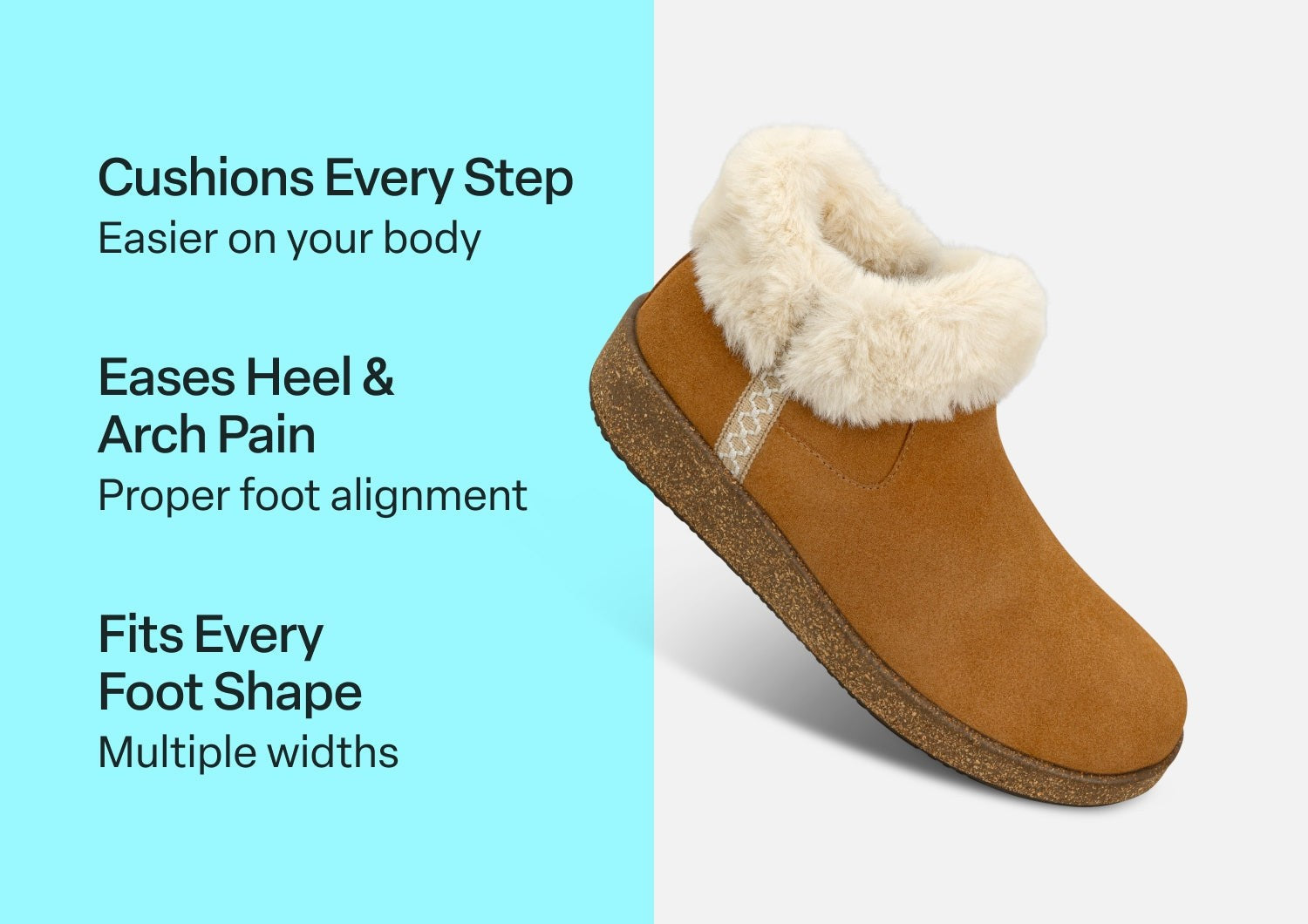 Orthofeet Cozi Cushioned Comfort Women's Boots - Chestnut - Comfort Benefits - 3