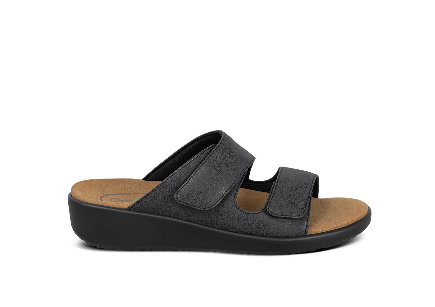 Orthofeet Cruz Supportive Adjustable Wedge Women's Sandals - Black - Product View - 1
