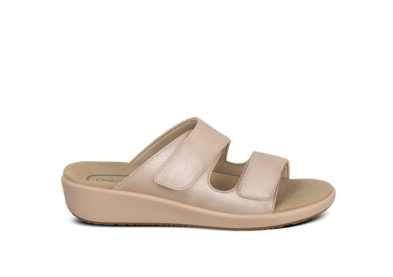 Orthofeet Cruz Supportive Adjustable Wedge Women's Sandals in Dusty Rose Pink
