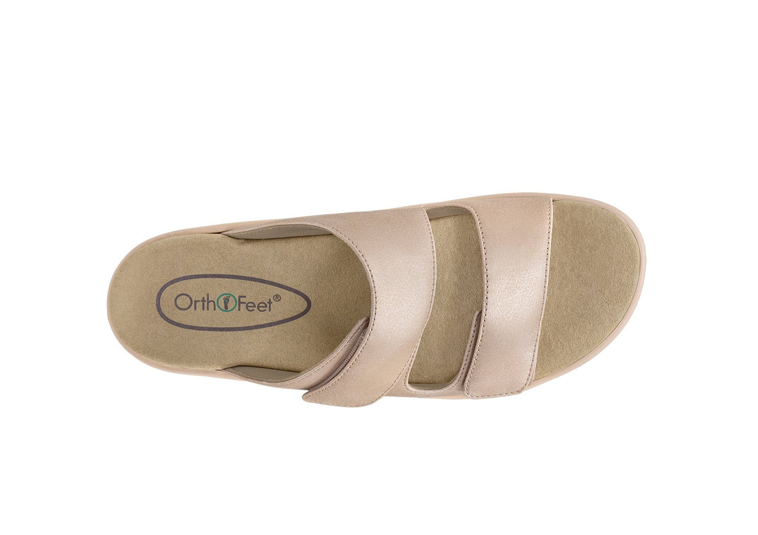 Orthofeet Cruz Supportive Adjustable Wedge Women's Sandals - Dusty Rose Pink - Bird's Eye View - 6