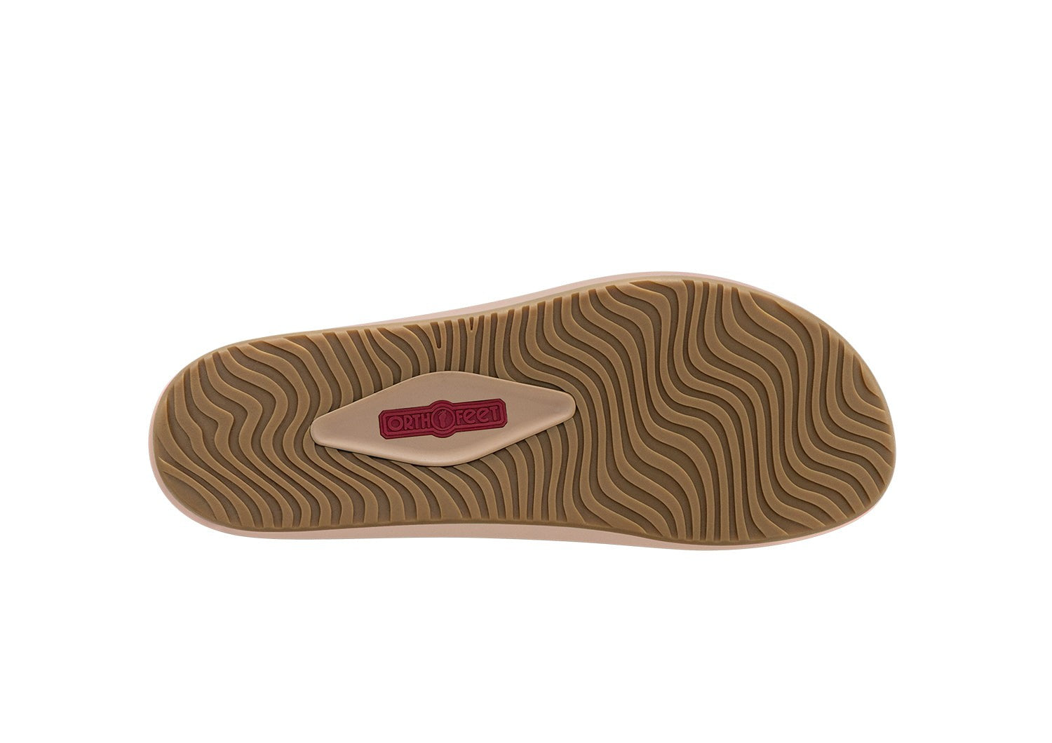 Orthofeet Cruz Supportive Adjustable Wedge Women's Sandals - Dusty Rose Pink - Sole View - 7