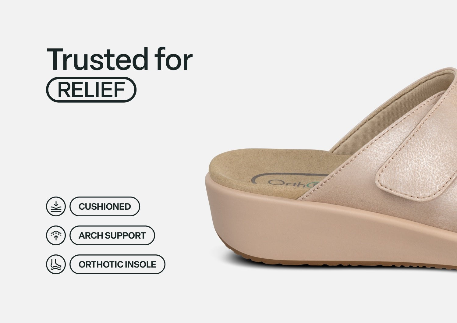 Orthofeet Cruz Supportive Adjustable Wedge Women's Sandals - Dusty Rose Pink - Feature Detail - 4