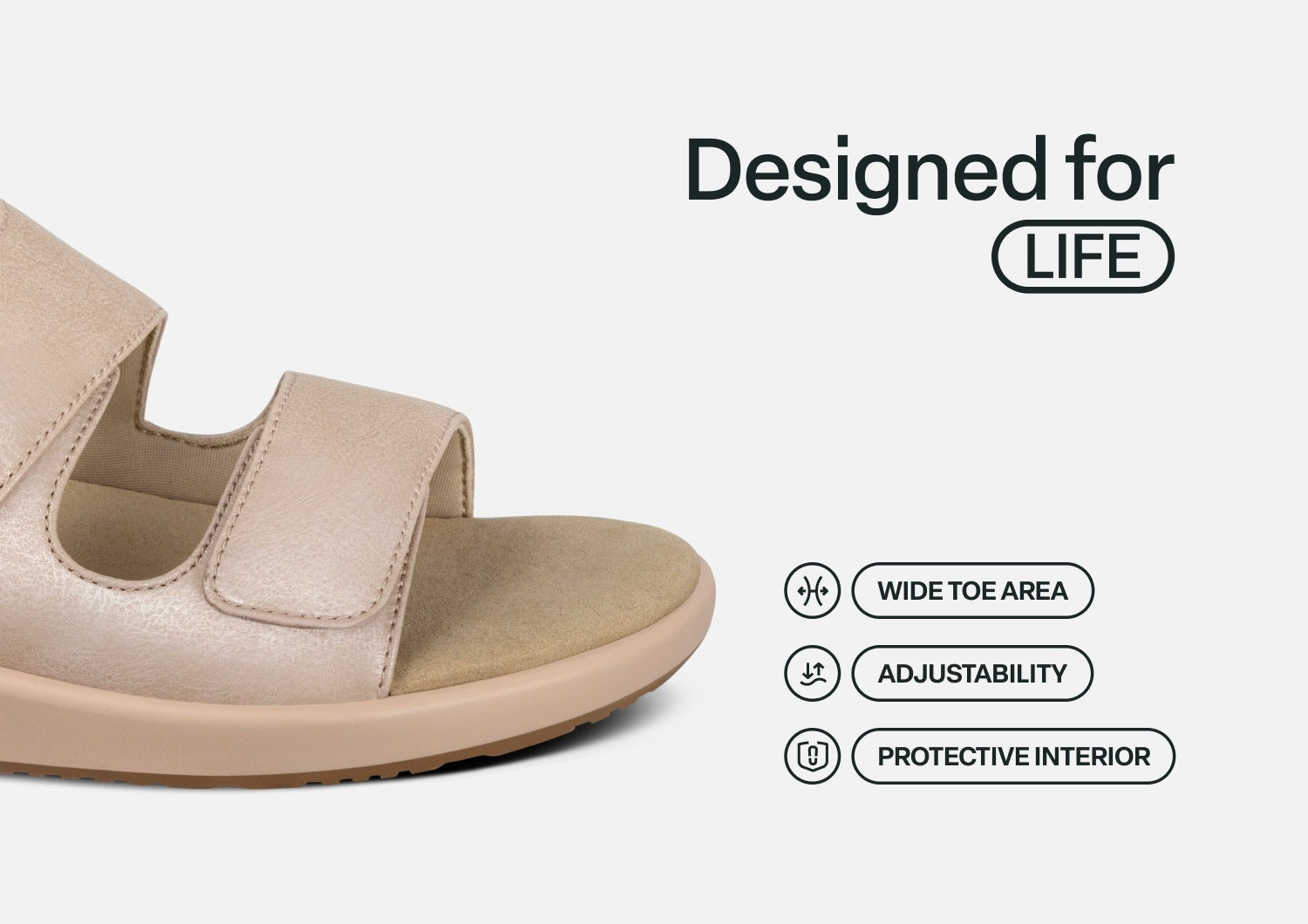 Orthofeet Cruz Supportive Adjustable Wedge Women's Sandals - Dusty Rose Pink - Feature Detail - 5