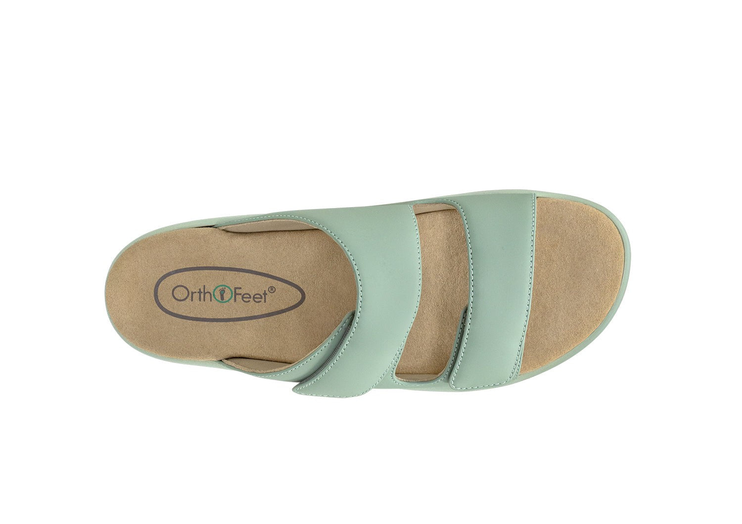 Orthofeet Cruz Supportive Adjustable Wedge Women's Sandals - Pistachio - Bird's Eye View - 6