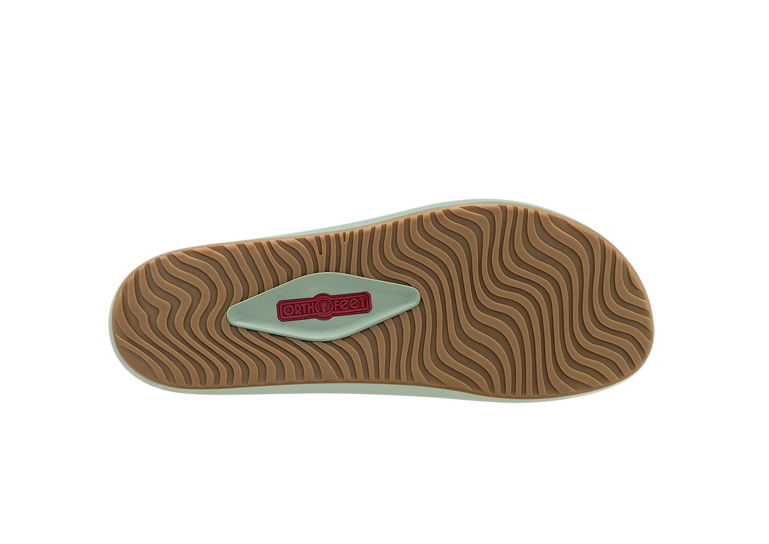 Orthofeet Cruz Supportive Adjustable Wedge Women's Sandals - Pistachio - Sole View - 7