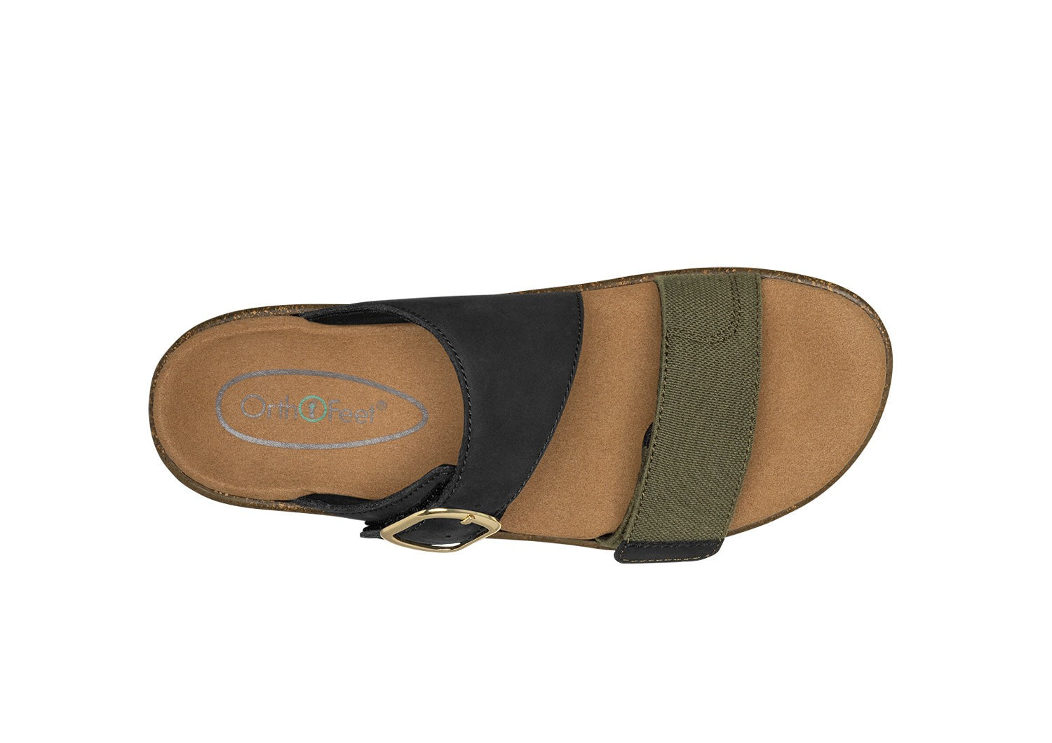 Orthofeet Cybill Comfortable Support Women's Sandal - Black - Bird's Eye View - 6