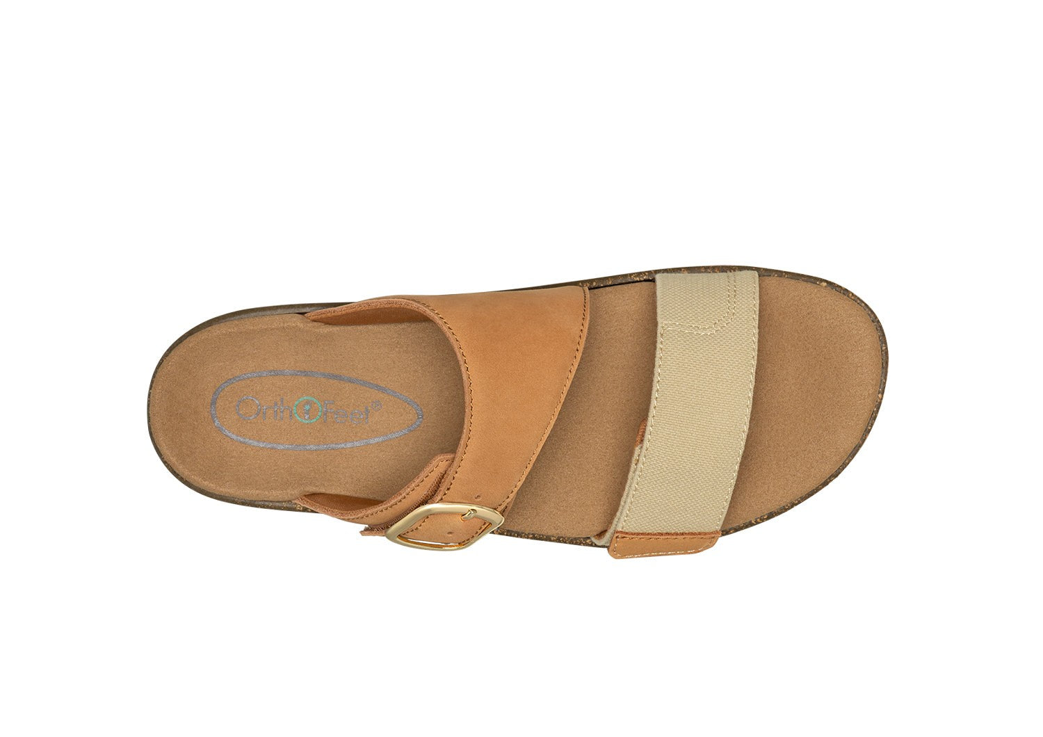 Orthofeet Cybill Comfortable Support Women's Sandal - Toffee - Bird's Eye View - 6