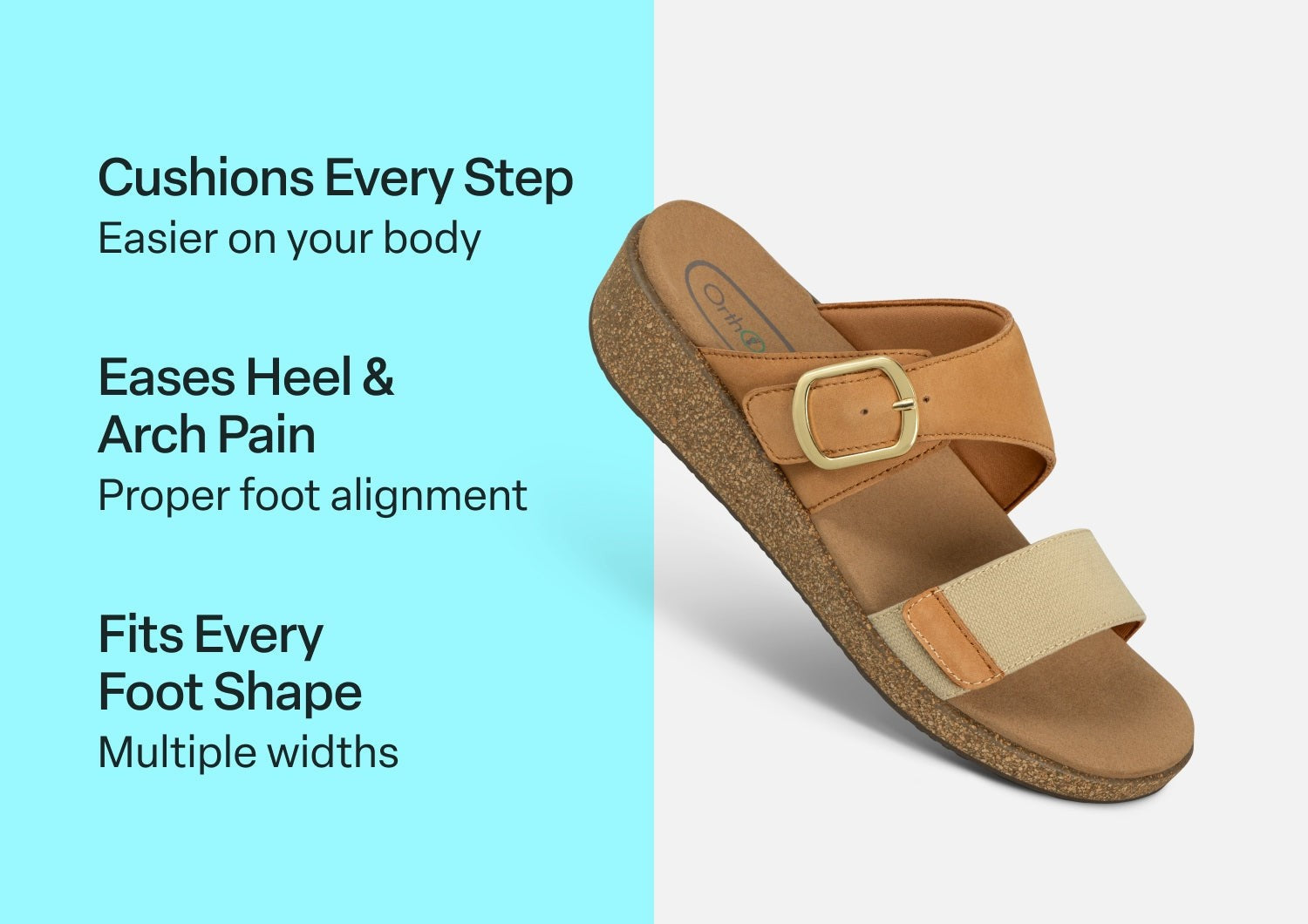 Orthofeet Cybill Comfortable Support Women's Sandal - Toffee - Comfort Benefits - 3