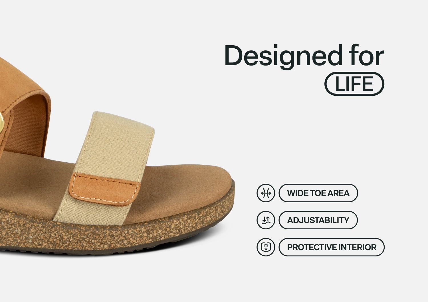 Orthofeet Cybill Comfortable Support Women's Sandal - Toffee - Feature Detail - 5