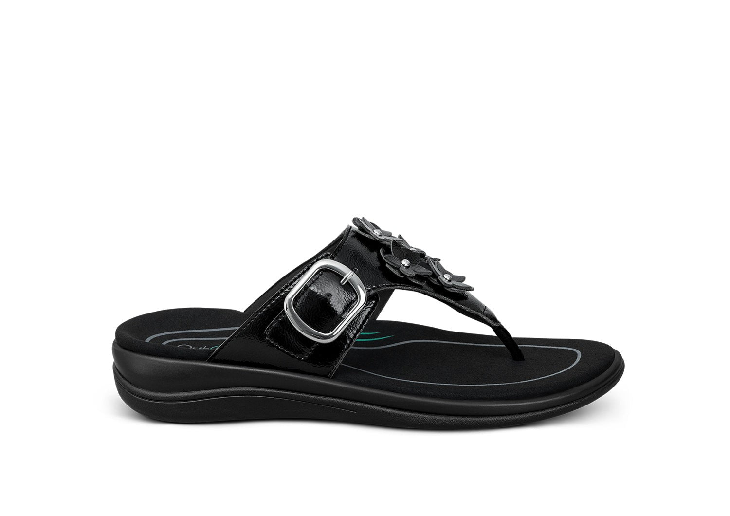 Orthofeet Daisy Women's Sandal - Black - Product View - 1