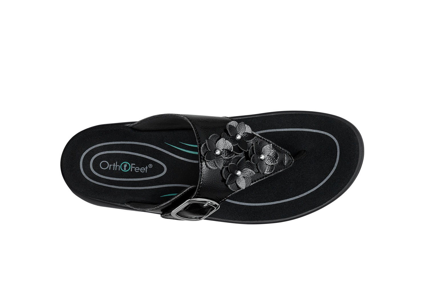Orthofeet Daisy Women's Sandal - Black - Product View - 7