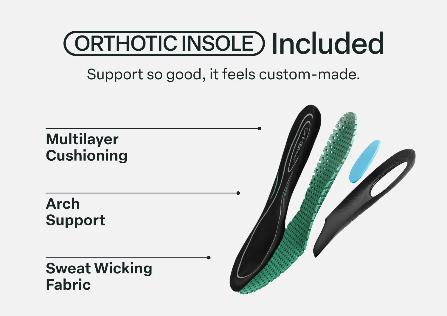 Orthofeet Daisy Women's Sandal - Black - Orthotic Insole Details - 6